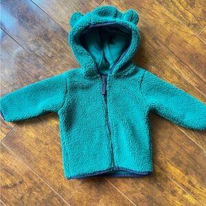 Green Fleece Baby Teddy Jacket with Bear Ears